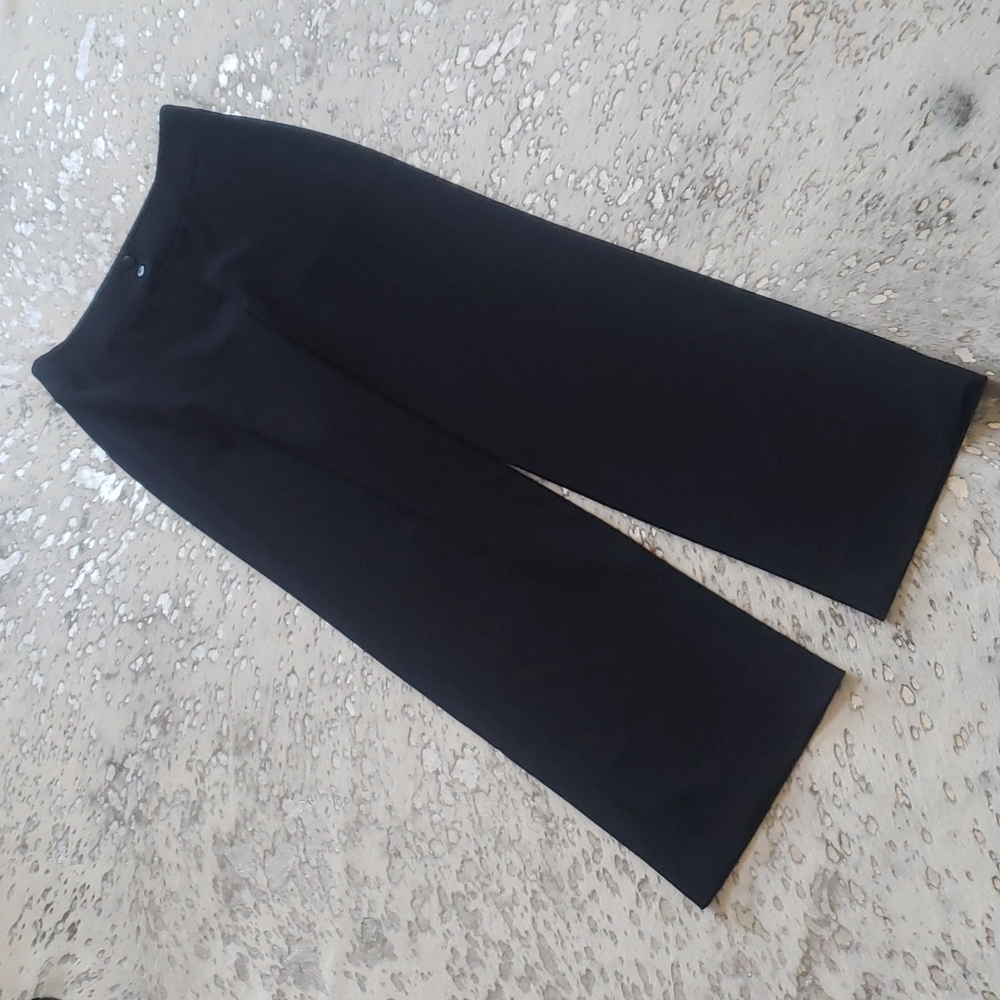 Armani Collezioni Virgin Wool Wide Leg Pant Sz4 Black